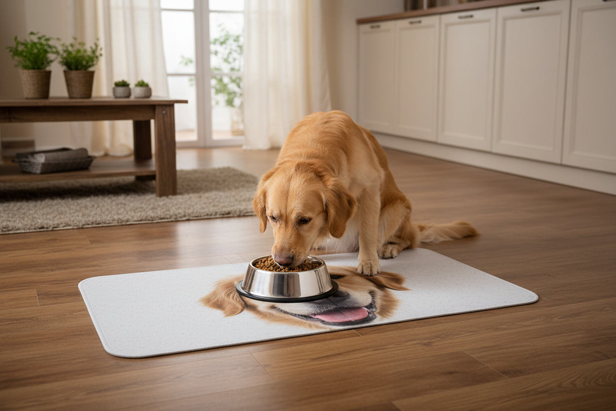 Customized pet dining area mats