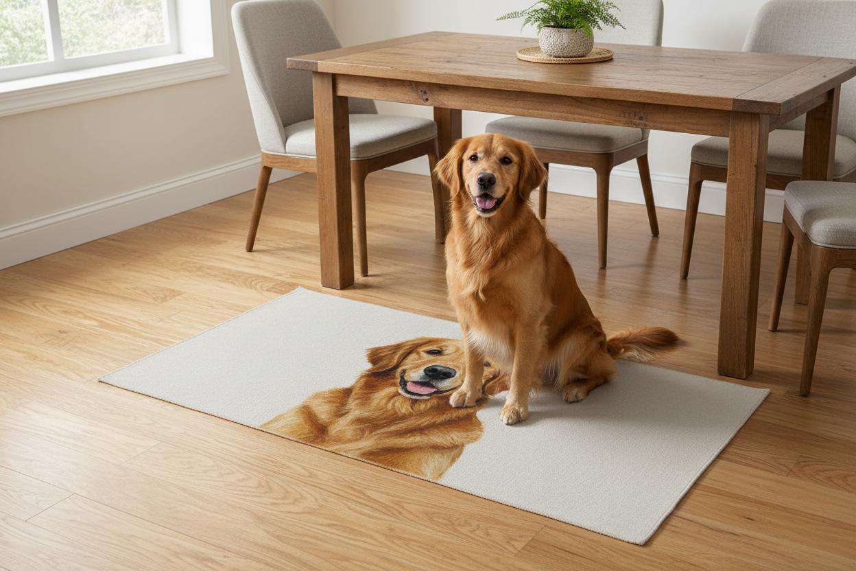 Customized pet dining area mats